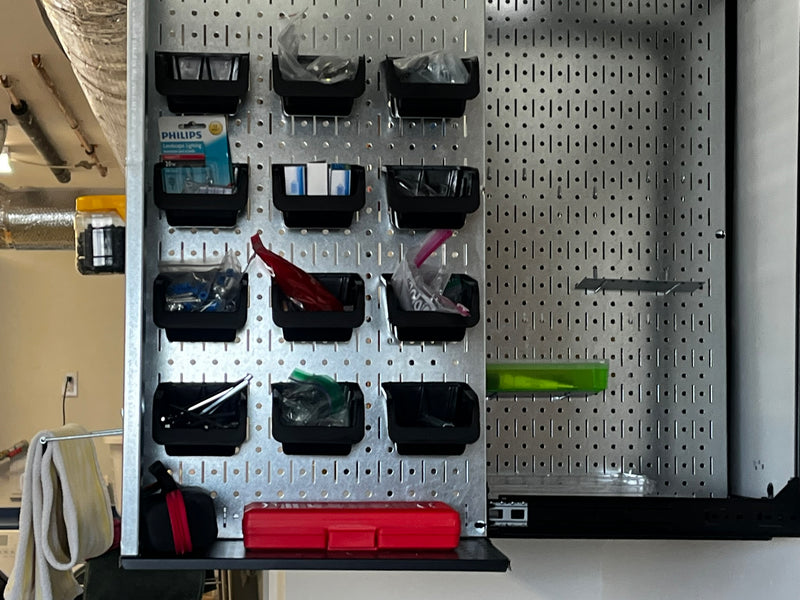 Neighbor's Garage — 4 TroveBlade Caches, Wall Control Pegboard